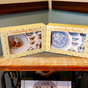 2 miniature vintage NIB porcelain tea sets